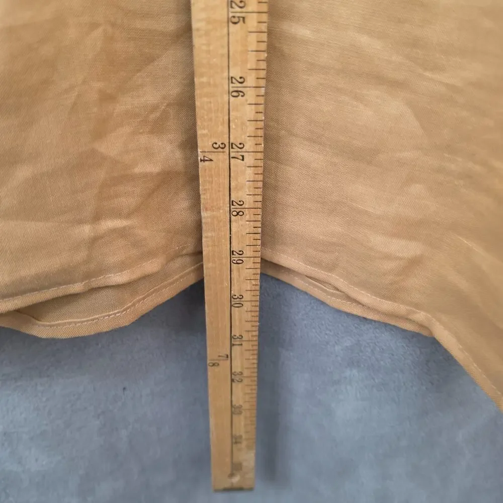 Daniel Ellissa Mens 2XL 100% Linen Camp Shirt Tan Button Up Short Sleeve Casual